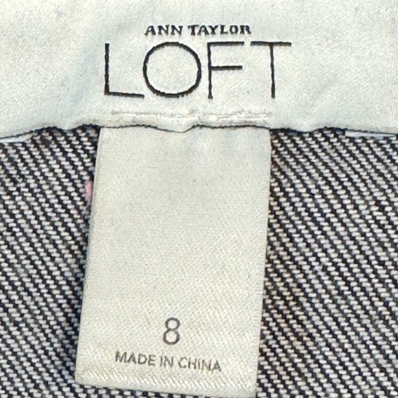 Ann Taylor LOFT Size 8 Denim Cotton Blend Black Jean Blazer Jacket - Picture 14 of 14